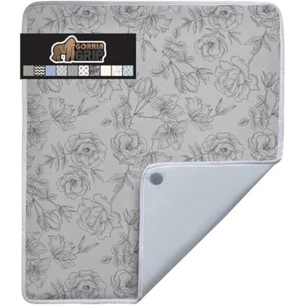 New Portable‎ Ironing Mat, Magnetic Pad, Scorch Resistant, 28x24 Gray Floral